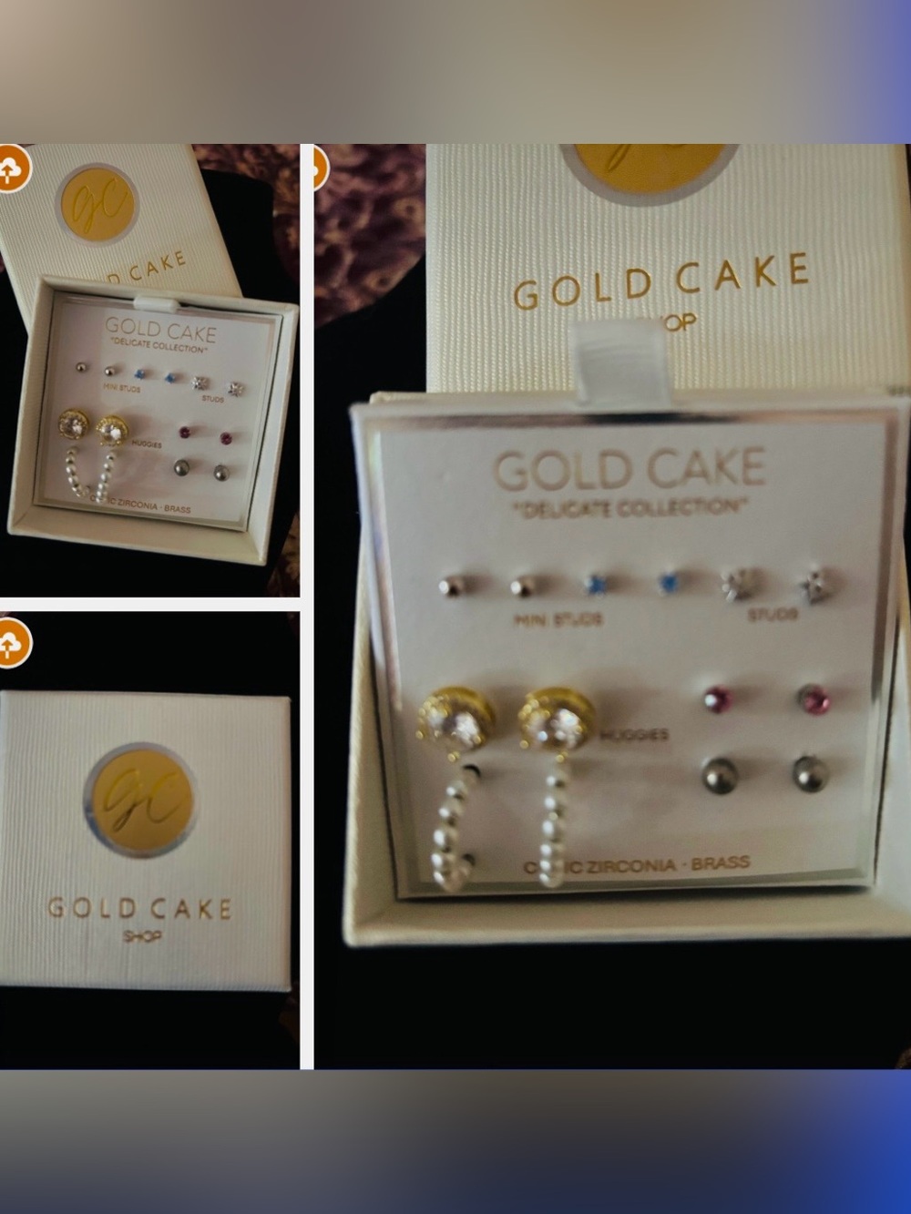 Gold Cake  shop! Delicate Studs set
